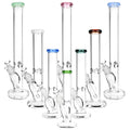Classic Glass Straight Tube water pipe - 4mm-7mm Thick Glass - Colors Vary