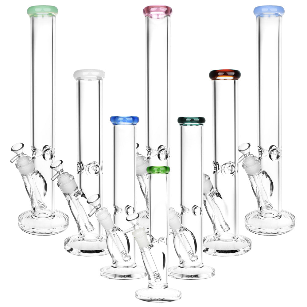 Classic Glass Straight Tube water pipe - 4mm-7mm Thick Glass - Colors Vary