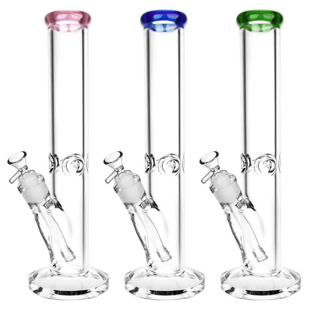 Classic Glass Straight Tube water pipe - 4mm-7mm Thick Glass - Colors Vary
