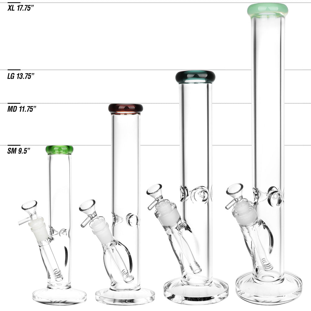 Classic Glass Straight Tube water pipe - 4mm-7mm Thick Glass - Colors Vary