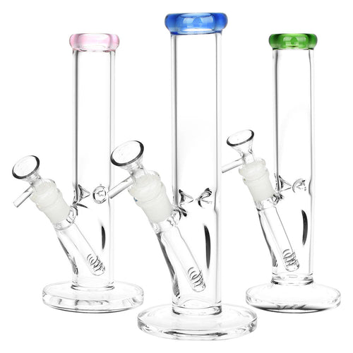 Classic Glass Straight Tube water pipe - 4mm-7mm Thick Glass - Colors Vary