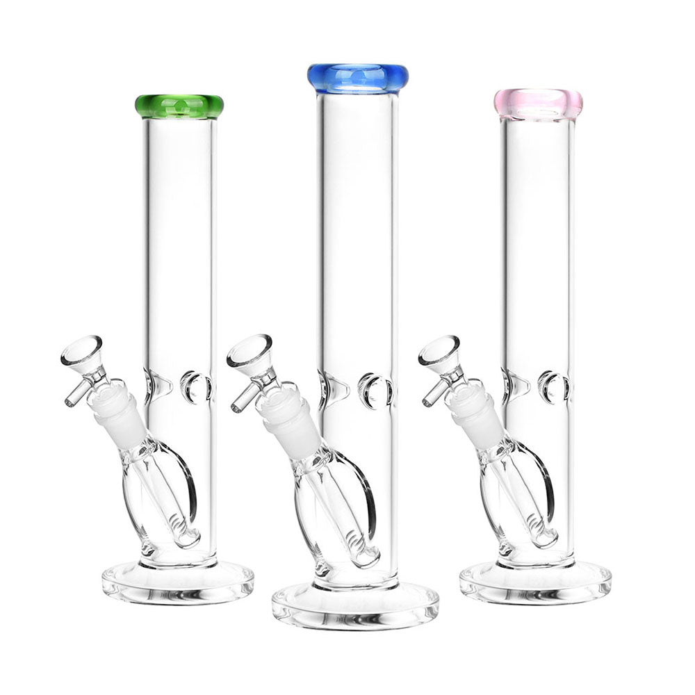 Classic Glass Straight Tube water pipe - 4mm-7mm Thick Glass - Colors Vary